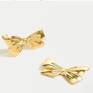 J. Crew earrings gold oversized bow stud posts jewelry collection jcrew metal